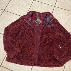 Burgundy Sherpa Jacket